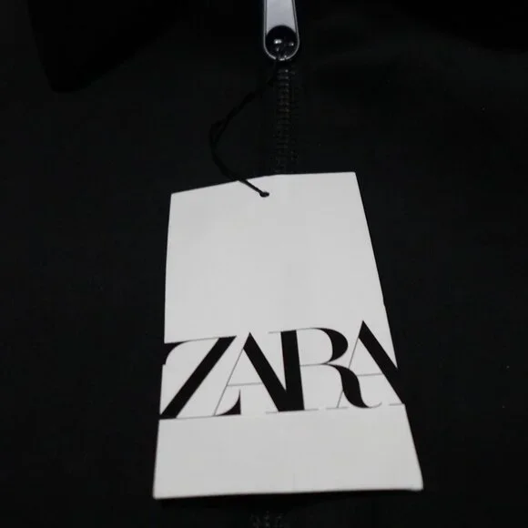 ZARA Velvet Jacket Men's Large Black Full Zip Pockets Long Sleeve MSRP $139 - Picture 9 of 13